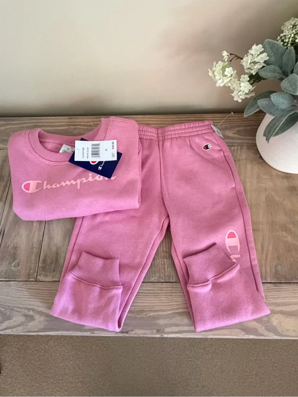 Champion Pink Girls' Sweatshirt & Joggers Set 💗🆕